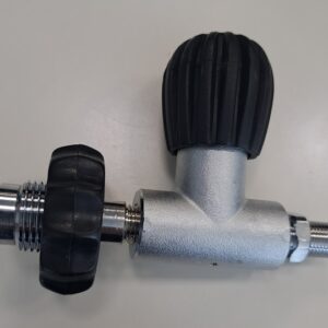 STEEL BOTTLE VALVE DIN 300BAR 1/4  WITH OUTLET